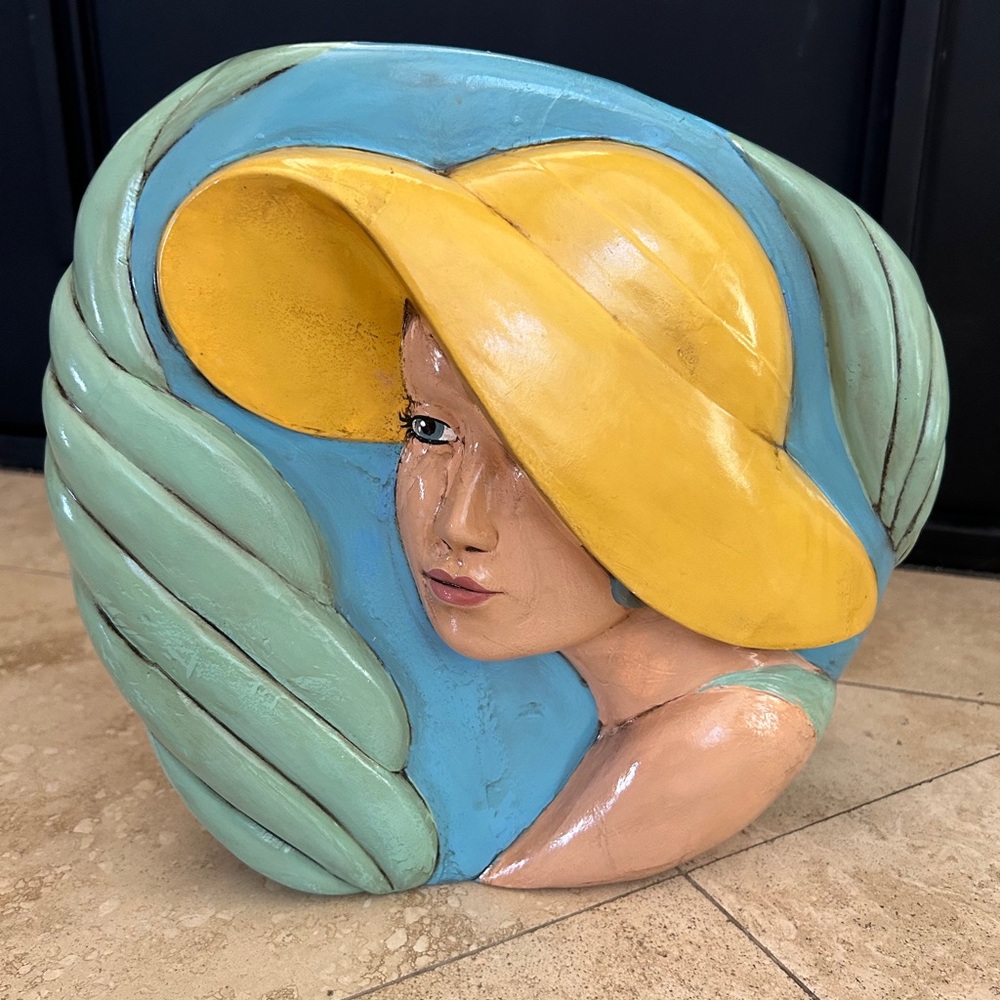 Artistic Blue and Yellow Vase